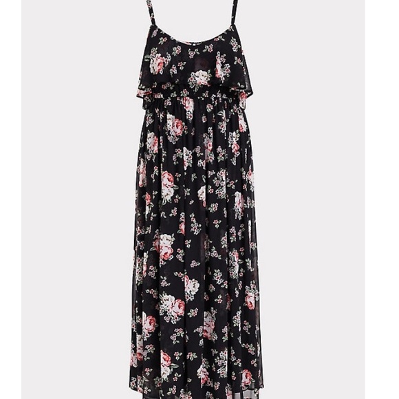 NWT NEVER WORN Floral Maxi Dress Cold Shoulder - Picture 4 of 4